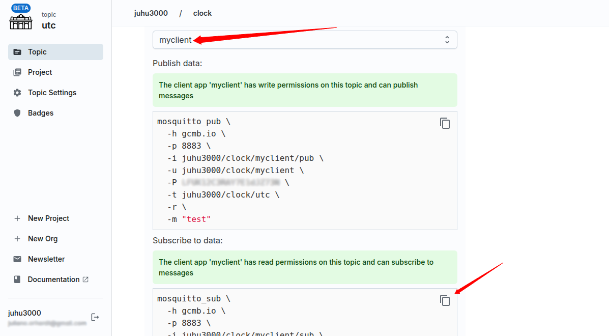 Copy command line snippet